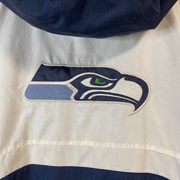 Reebok Seattle Seahawks Onfield Jacket Men's XL Blue Gray Fleece Hooded - Picture 4 of 14